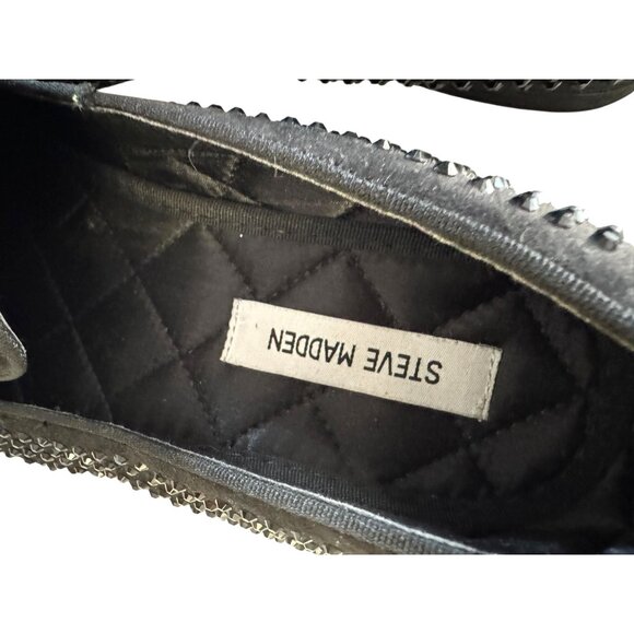 Steve Madden Men's 705 Black Slip-On Rhinestone Studded Loafers - Picture 7 of 9